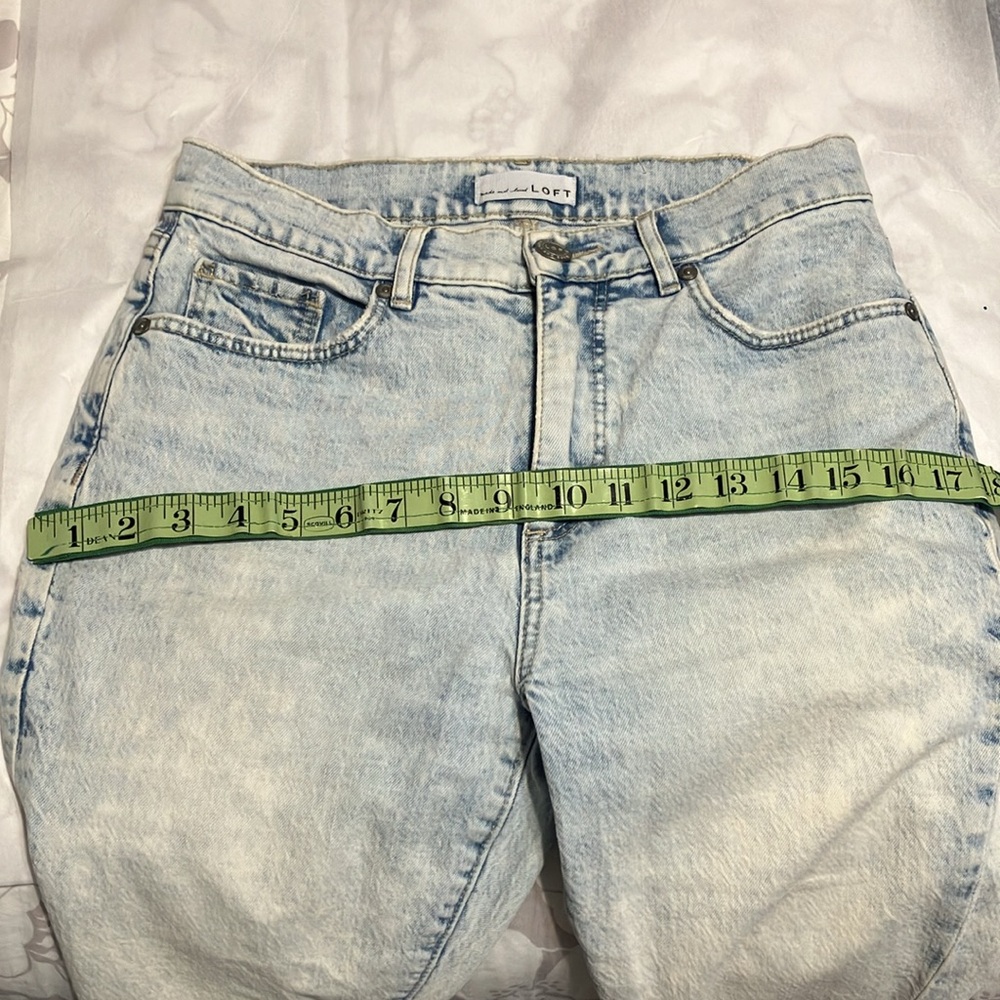 LOFT high waist kick crop raw hem slight flare jeans EUC 26 2 may be petite - Picture 8 of 11